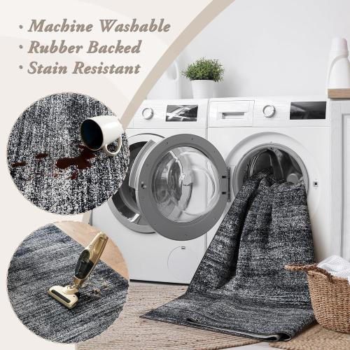 Area Rugs 9x12 Living Room,Abstract Boho Large Area Rug,Black and White