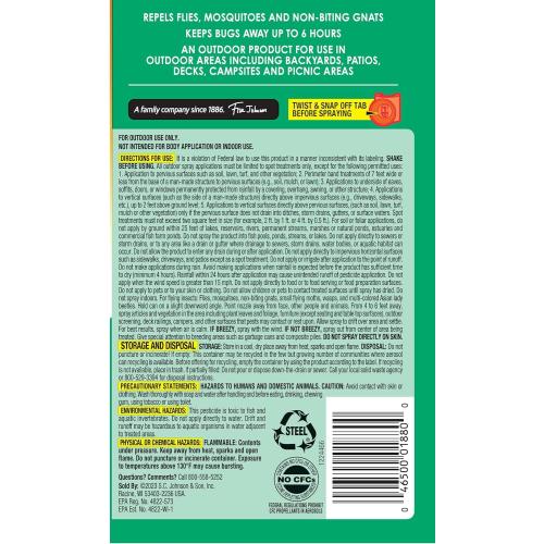 OFF! Outdoor Insect & Mosquito Repellent Fogger, Backyard Pretreat, Kills & Repels Insects in an up to 900 sq, ft, area, 16 oz (Pack of 2)