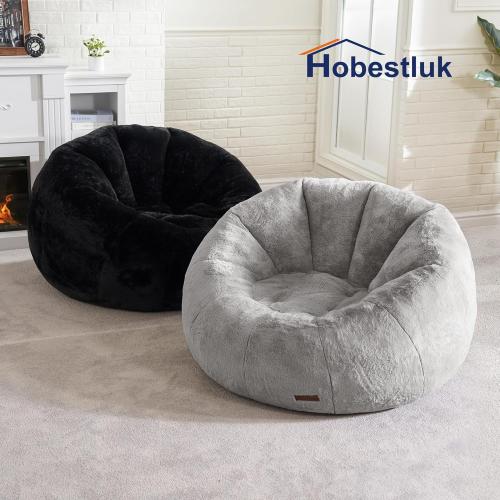 Hobestluk Bean Bag Chairs Large Bean Bag Couch for Adults Stuffed Sofa Chair Comfy Giant Bean Bag Chair with Spacious Design for Reading, Playing or Relaxing (Grey)