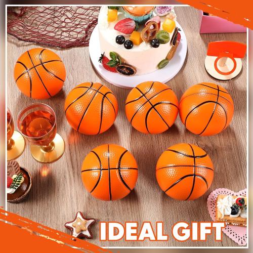 MiniInflat 6 Pcs 4'' Mini Foam Basketballs for Kids Adults, Squeeze Stress Ball Safe Soft Replacement Beach Pool Basketball for Indoor Hoop Toddler Quiet Bouncy Sport Game (Orange)