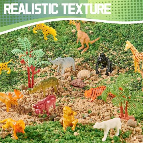 Yeonha Toys 60 Piece Mini Zoo Animal Toy with Gift Box, Realistic Small Plastic Animal Figure Sensory Bins, Jungle Party Favors, Cupcake Topper, School Education, Birthday Gifts for Kids Toddlers