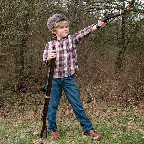 PARRIS CLASSIC QUALITY TOYS EST. 1936 Kentucky Rifle - Real Wood & Steel Single, Shot Cap Rifle, Solid One-Piece Wood Stock, Die-Cast Metal, Fires #917 Caps, Great Theatrical Prop, Pre-1898 Design