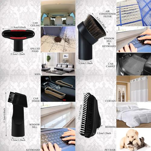 Household Cleaning Kit Vacuum Cleaner Accessories & Air Driven Pet Upholstery Turbo Brush Vacuums Nozzle Tool Pet Attachment Swivel Head with 35mm to 32mm Vacuum Attachment Adapter for Shark Miele