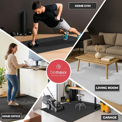 bemaxx Gym Mats Set - EVA Interlocking Foam Floor Tiles (12.6x12.6x0.4) Protective Gym Flooring Sports Home Workout Exercise Mats Puzzle Garage Fitness Play-Room Pool Treadmill Bike, 18 pcs, 18sqft