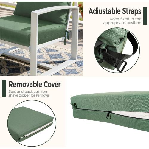 Art Leon Waterproof Outdoor Seat Cushion 24x 24 30D High Density Foam Patio Chair Cushions with Non-Slip Backing Patio Cushions for Patio Furniture Porch Swing Garden Bench Camping Stadium Green