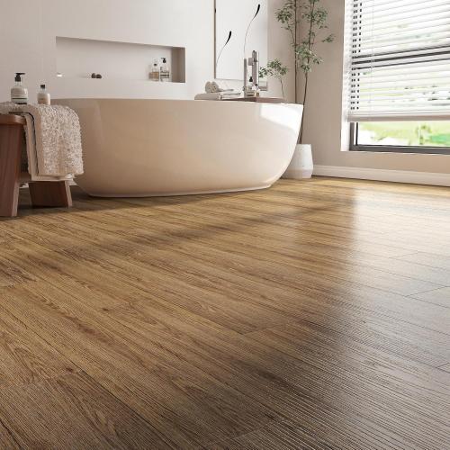 Stickyart Honey Oak Wood Vinyl Flooring Peel and Stick Floor Tiles 36x6 18 PCS Waterproof Waterproof Tile Sticker Vinyl Flooring Self Adhesive Wood Plank Floor Tile for Kitchen Bedroom Living Room