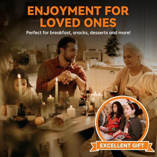 Baker's Friend Multi Pizzelle Maker Electric, Stroopwafel Iron, 4 x 4.5'' Pizzelle Waffle Cookies Maker with Temperature Control, Ideal for Holidays, Parties & More, Great Choice for Gift, Graphite