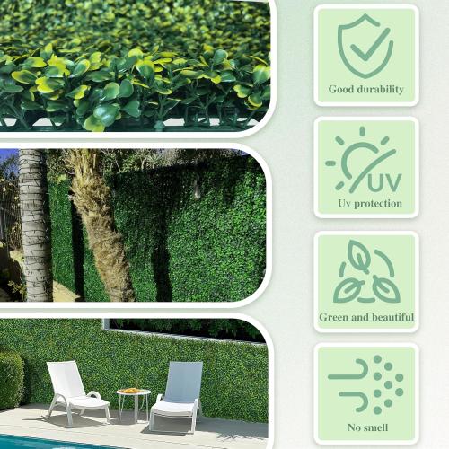 ODTORY Artificial Boxwood Roll Panels, 48x120 (40 sq.ft) UV-Resistant Faux Ivy Privacy Fence Screen, Decorative Grass Wall Covering for Indoor & Outdoor Garden, Backyard, Balcony, Home Decor