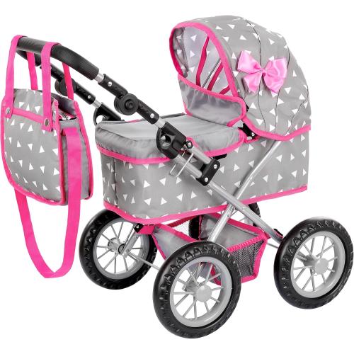 Kinderplay Baby Doll Stroller | Baby Doll Pram | Baby Doll Carriage - Stroller for Baby Dolls with Adjustable Handle (12.99-24.80 inches) | Babydoll Reborn Strollers | Model KP0261S