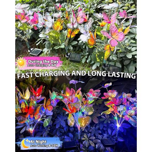 Solar Garden Lights Outdoor Waterproof Decorative | Solar Lights Outside 2 Pack with 86 LED 34 Butterfly Flowers Garden Decor Yard Patio Lawn, Gifts for Women Mother's Day Mom