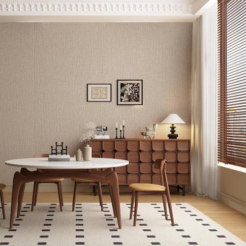 24in X 393in Grasscloth Peel and Stick Fabric Textured Contact Paper for Cabinets, Linen Wallpaper Vintage Matte Frosted Waterproof Flax Luxury Wallpaper for Bedroom Kitchen (Light Brown)