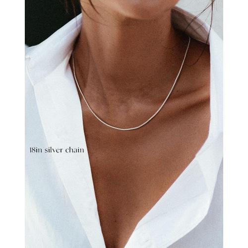 FUNEIA 925 Sterling Silver Necklace for Women Trendy Dainty Real Silver Chain Necklace Simple Thin Box Chain Beaded Chain Snake Chain Herringbone Necklaces Jewelry 14/16/18 Inch