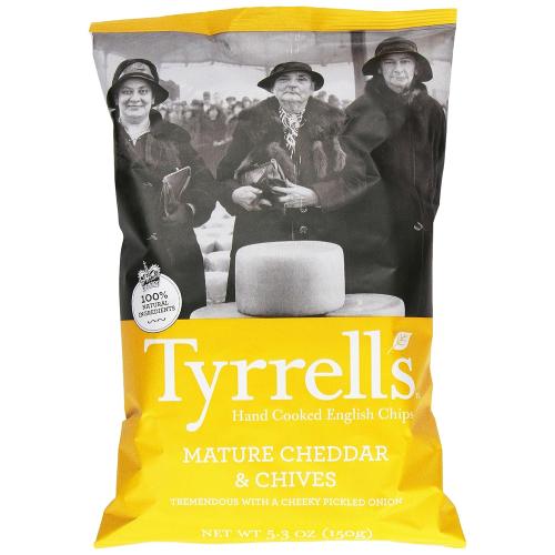 Tyrrell's Crisps, Crisps, Mature Cheddar & Chive, 5.3 Ounce