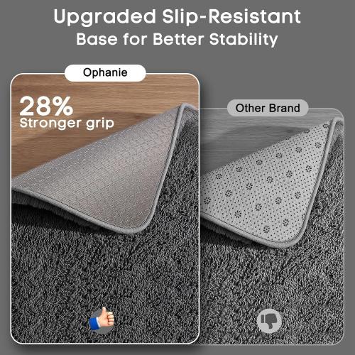 Ophanie Fluffy Area Rugs for Bedroom, Upgrade Non-Slip Grey Fluffy Soft Shag Carpet, Indoor Floor Gray 4x6 Fuzzy Shaggy Living Room Plush Rug for Kids Home Dorm Decor Aesthetic