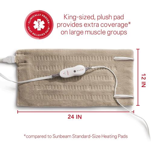 Sunbeam Premium Sunbeam Heating Pad with Compact Storage King Size Beige
