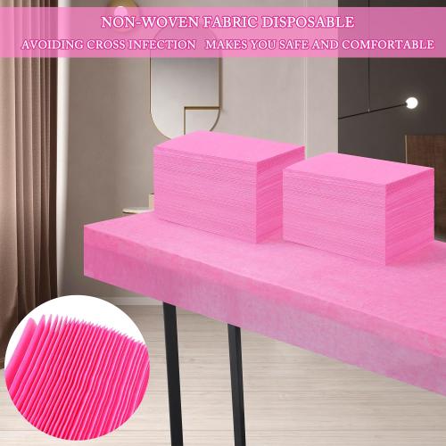 100 Pcs Disposable Bed Sheets 31 x 71 Massage Table Sheets Non Woven Fabric SPA Bed Cover Breathable for Massage Beauty Tattoos (100 Pcs Pink)