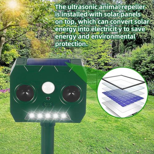 2025 Solar Ultrasonic Animal Repellent, Cat Repellent Outdoor, Deer Repeller Squirrel Deterrent with Motion Detection Suitable for Dog Rabbit Raccoon Coyote, Skunk Repellent for Yard(2Pack)