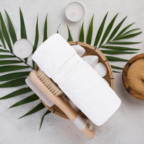 Towel and Linen Mart 100% Cotton- Wash Cloth Set -Pack  of 6,Quick Dry,Luxurious,Absorbent,Soft Feel Spa & Hotel Perfect for Daily Use (12X12 White)