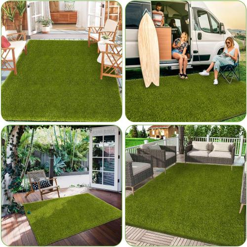 Artificial Grass Outdoor, 5x8 Ft Realistic Artificial Turf Grass Rug, Large Fake Grass for Dogs Indoor Outdoor Garden Lawn Landscape Patios Decoration