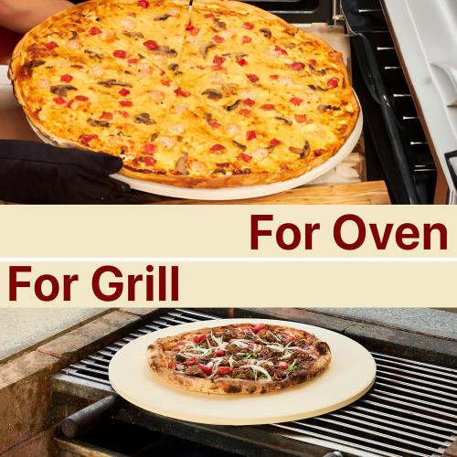 Extra Large Pizza Stone For Oven Approximately 18 Inch (17.8 Inch) - Durable Ceramic Pizza Stone, Heat Resistant up to 1,472°F, Perfect for Homemade Pizza, Bread and More