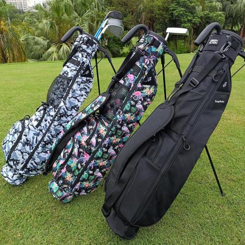 Sunday Golf Bag with 3-Point Strap & Stand – Lightweight Carry Bag with Cooler Pocket, Dual Valuables Pouches, Magnetic Tool Holder – Holds 5-6 Clubs for Par 3, Walking & Travel