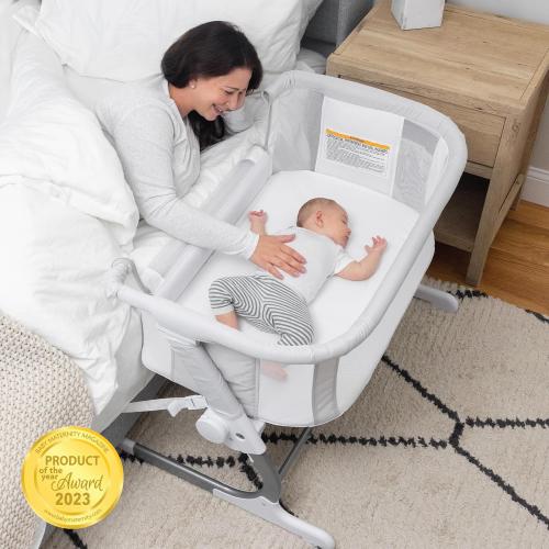 Baby Delight Beside Me Dreamer Bassinet | Bedside Sleeper | 7-Position Height Adjustment | Driftwood Grey