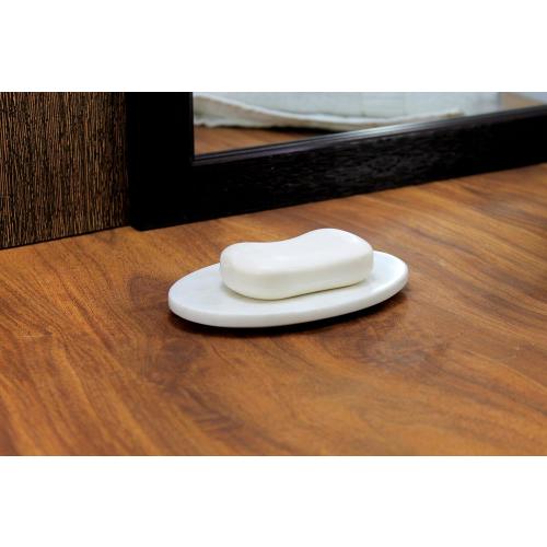 KLEO White Marble Stone Soap Dish Soap Holder Bath Accessories Bathroom Accessories (Oval)