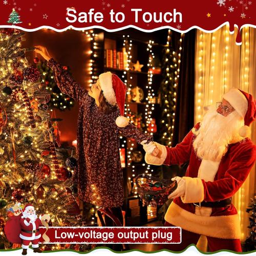 394FT 1200 LED Christmas Lights Outdoor, Warm White Christmas Tree Lights Plug in, 8 Modes Twinkle String Light for Bedroom Wedding Party Ceiling Xmas Home Decorations
