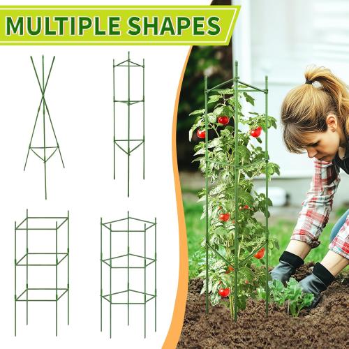 6 Pack Tomato Cages for Garden, 48” Metal Tomato Plant Support, Heavy Duty Tomato Cages for Pots, Tomato Trellis for Raised Garden Bed