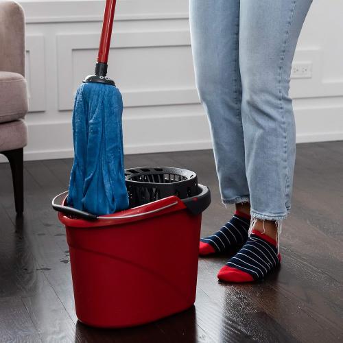 O-Cedar Microfiber Cloth Wet Mop,Blue/Red
