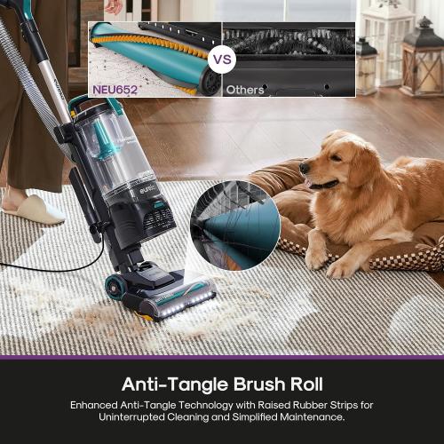 Eureka FlexReach Plus Bagless Upright Vacuum Cleaner for Home,Pet Vacuum for Carpet and Hard Floor, Lift-Up Vacuum with Flooring Type Sensor, HEPA Filter,Anti-Tangle, ‼️color is blue it’s medium dirt needs cleaning ‼️