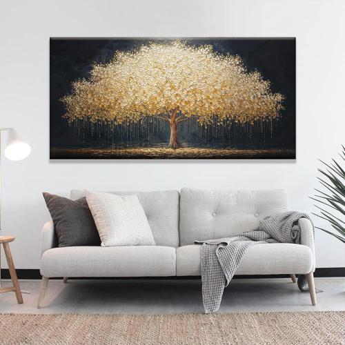Tsomzxng Abstract Wall Art Gold Tree Of Life Artwork Canvas Art Wall Decor Painting Prints Gold Tree Large Abstract Wall Decor Picture For Living Room Bedroom Home Office Artwork 29X 58‼️light dirt and good condition‼️