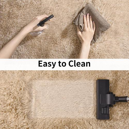 Large Area Rugs for Living Room, Ultra Soft Beige Big Shag Rug for Bedroom Nursery, Modern Fluffy Plush Carpet for Girls Boys Kids Room Dorm Home Decor, Upgrade Non-Slip