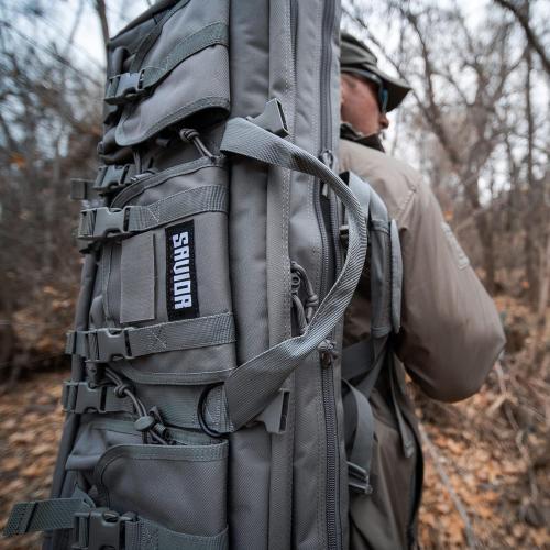 Savior Equipment American Classic Tactical Double Long Gun Bag Pistol Transportation Case w/Backpack Strap, Lockable Compartment, Available Length in 32 36 42 46 51 55