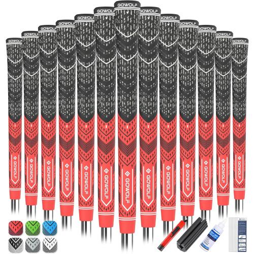 Gowolf Golf Grip Cord Rubber Multi-compound Golf Driver Irons Club Choose 13 Grips with 15pcs Tapes Or Full Kit choose one