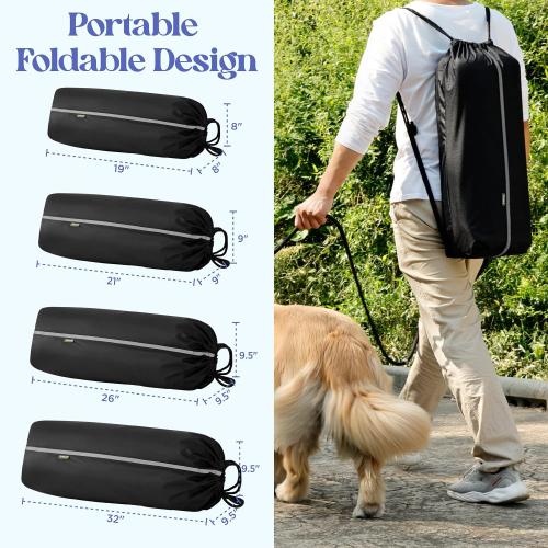 Lesure Soft Collapsible Dog Crate - 36 Inch Portable Travel Crate for Large Dogs Indoor & Outdoor, 4-Door Foldable Pet Kennel with Durable Mesh Windows, Black