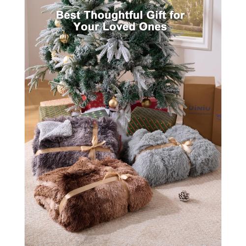 Super Soft Fluffy Fuzzy Faux Fur Sherpa Fleece Blanket Twin Size, Plush Thick Warm Blanket for Bed Couch, College Dorm Essentials Gifts for Girls Boys, Room Decor for Winter, 60 x 80