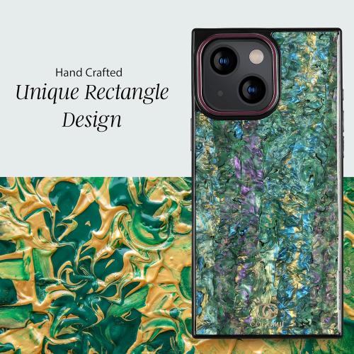 COCOMII Rectangle Case for iPhone 14/iPhone 13, Compatible with MagSafe, Aurora Abalone Shell