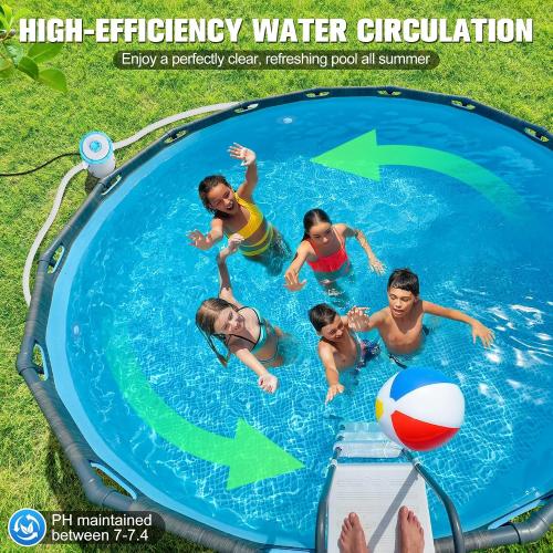 LuxBlue 800 GPH Above Ground Pool Filter Pump, Energy-Saving Pool Cartridge Filter Pump | Dual Action: Accelerate Water Flow & Capture Debris Quickly - Improve Water Clarity | Easy to Setup & Maintain