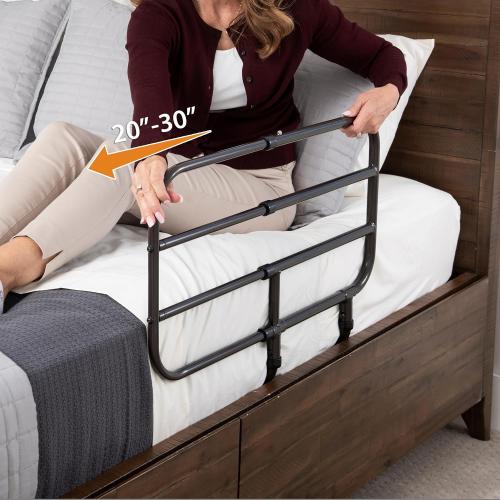 Black Able Life Bedside Extend-A-Rail, Adjustable Senior Bed Safety Railing and Stand Assist Grab Bar, Extendable Guardrail for Seniors and Elderly Adults, ASTM Safety Approved Bedrail