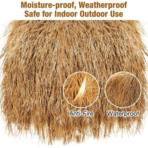 XLX TURF Synthetic Thatch Grass Roof for Western Party Decor Tiki Bar - Fireproof Artificial Hay Straw Roll Barn Wedding DIY Crafts Birthday Background Garden Fence Patio -