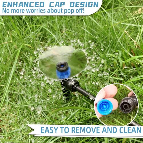 10PCS Push-to-Fit Drip Irrigation Emitters for 1/4 inch Irrigation Tubing, Adjustable 360 Degree Vortex Drip Emitters with Stake, Irrigation Dripper Sprinklers for Drip Irrigation System