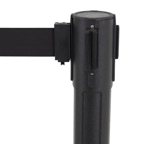 US Weight Sentry Stanchion with Retractable Belt, Easy Connect Assembly, Black, 6.5' Belt (2 Pack)