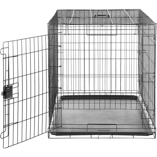 Amazon Basics - Durable, Foldable Metal Wire Dog Crate with Tray, Single Door, 42 x 28 x 30 in, Black