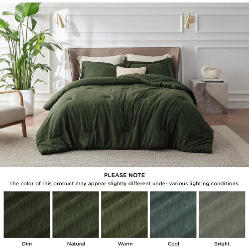 Bedsure King Comforter  Dark Green Soft Bedding for All Seasons, 1 King Size Comforter (104 in x 90 in)