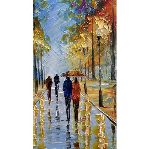 Tyed Art- 100% hand-painted 3D canvas abstract oil painting Landscape art contemporary large canvas wall art painting home Living Room decoration wall 24x48inch