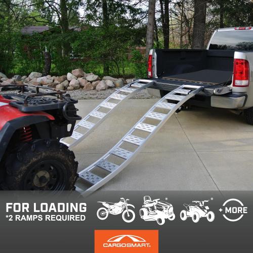Aluminum Fixed S-Curve Ramp with Treads (2pk) – Easily and Safely Load and Unload Your Light Equipment, Lawn Tractors, ATVs and More, 12” W x 90”