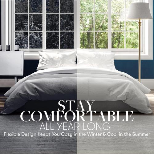 Beckham Hotel Collection Full/Queen Size Comforter - 1600 Series Down Alternative Home Bedding & Duvet Insert - Cream