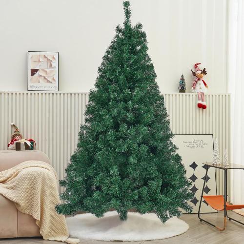 Lulu Home 6FT Christmas Tree, Artificial Christmas Tree with RC 300 LEDs Warm White & Multicolored String Lights(NOT Pre-Strung) for Indoor Outdoor Winter Decoration, 11 Lighting Modes with Timer