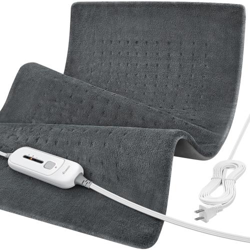 VITANEST Heating Pad for Back Pain Relief Extra Large Heating Pad for Period Cramps 18 x 33 Hot Pad for Arms, Abdomen, Shoulder, Knee 3 Heat Settings and 2H Auto-Off, Gifts for Women and Men, Gray
